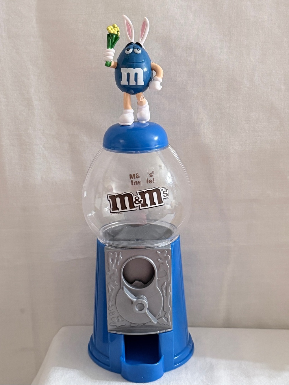 M&M'S Blue Candy Dispenser with Bunny Blue Top